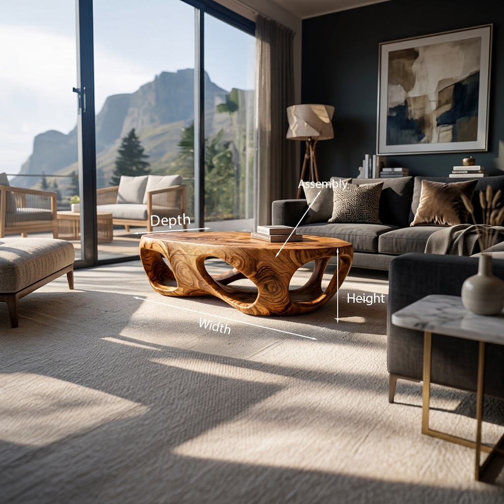 Artistic Coffee Table Carved Hollow Design For Lounge Space