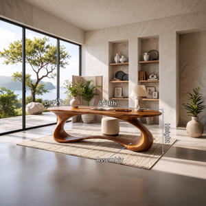 Rustic Sculptural Work Desk Living Room Studio