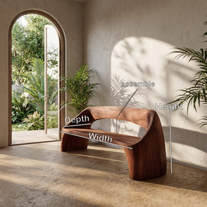 Minimalist Wooden Bench With Backrest For Living Room