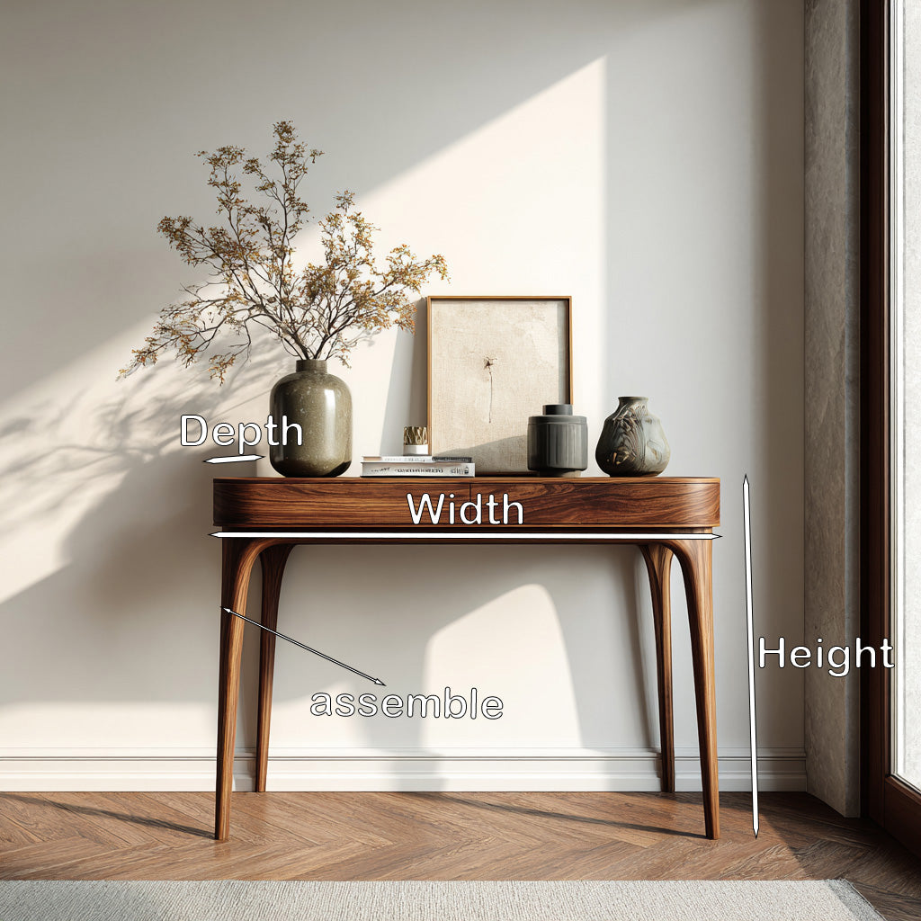 Minimalist Sculptural Wood Console Table For Modern Entryway