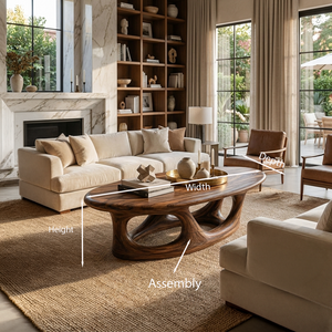 Organic Coffee Table With Hollow Sculptural Base For Living Room