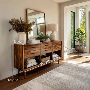 Modern Wooden Console Table With Open Shelf For Entryway