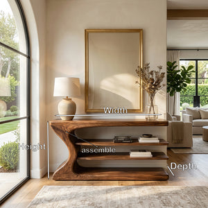 Artistic Natural Wood Console Table For Minimal Entry Interior
