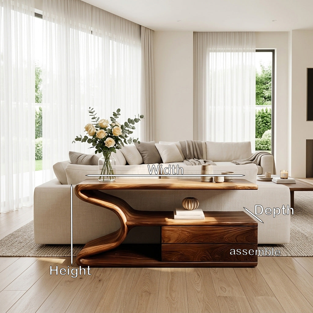 Modern Wooden Console Table With Storage For Statement Living Space