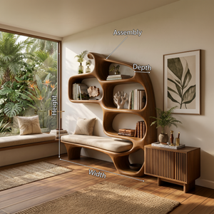 Modern Sculptural Bookshelf For Stylish Reading Space