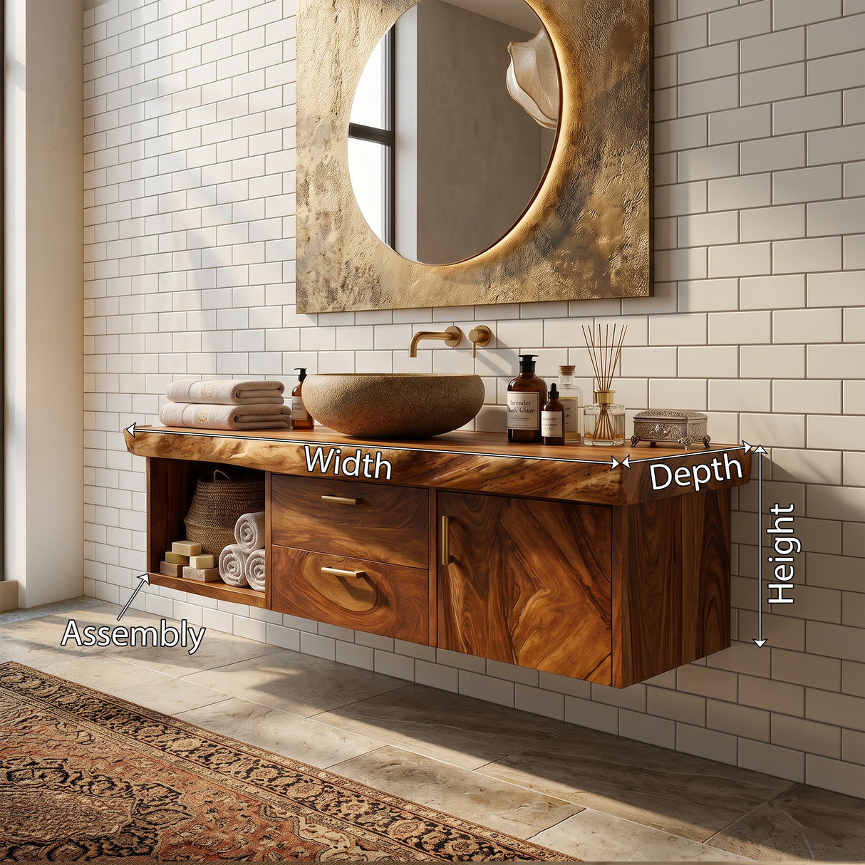 Scandinavian Wood Vanity Boutique Hotel Bathroom