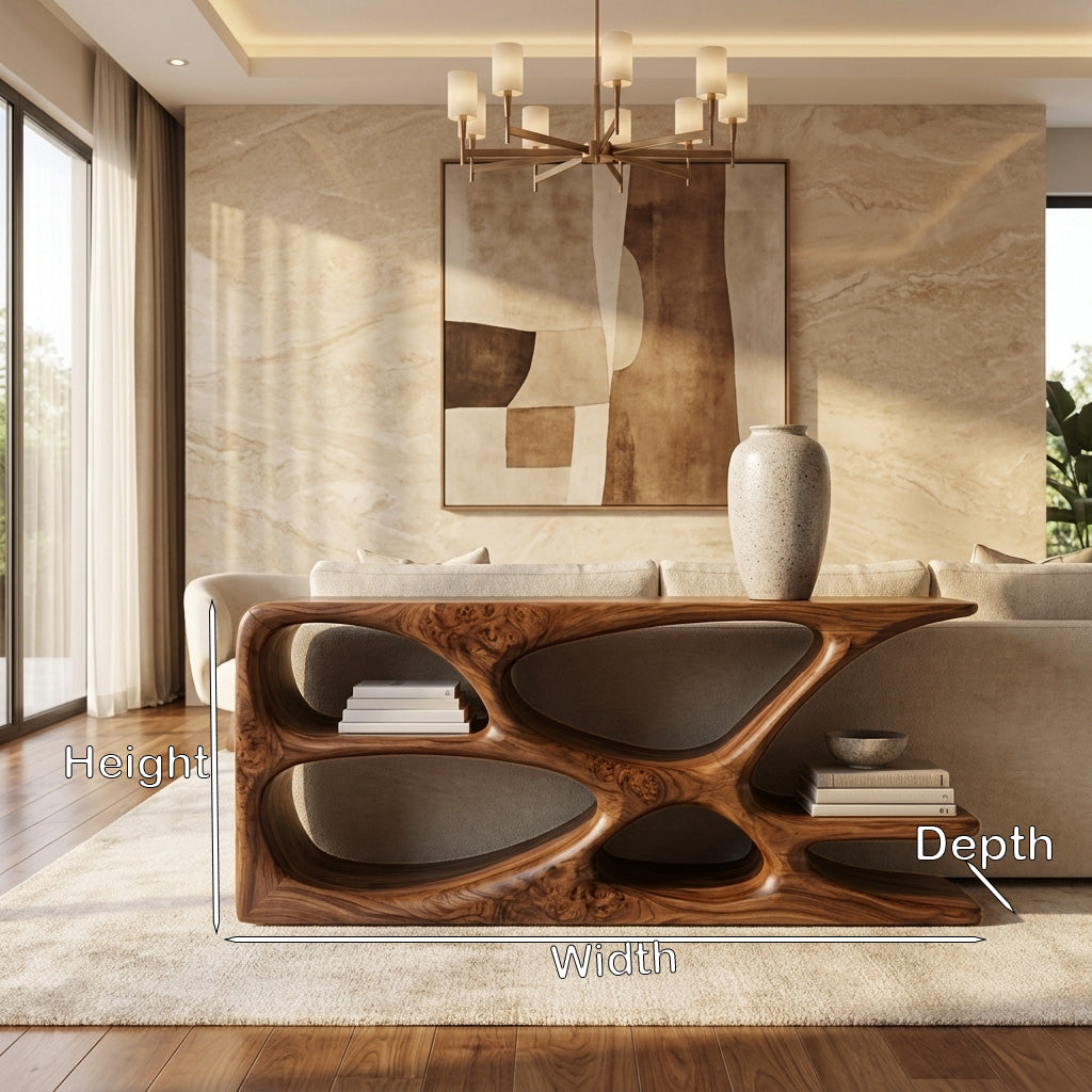 Minimalist Natural Wood Console Table For Living Space