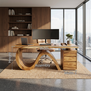 Organic Live Edge Executive Desk City Office