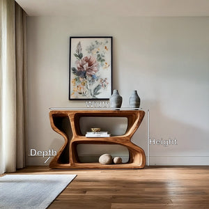 Modern Natural Wood Console Table For Living Room Storage
