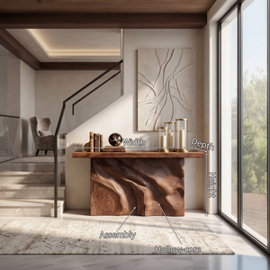 Scandinavian Sculpted Base Hall Table For Entry Hall Interior