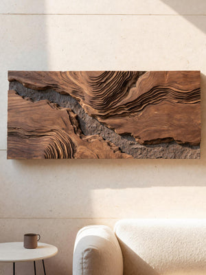 Sculptural Wall Art with Flow Design For Living Room