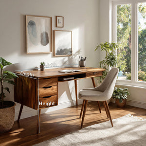 Scandinavian Wooden Writing Desk For Home Office