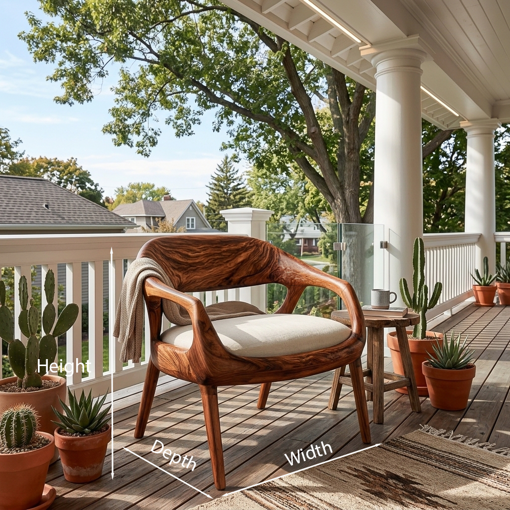Mid Century Wooden Chair For Living Room Area