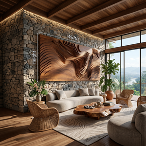 Mid Century Flowing Grain Wall Art For Lounge Area