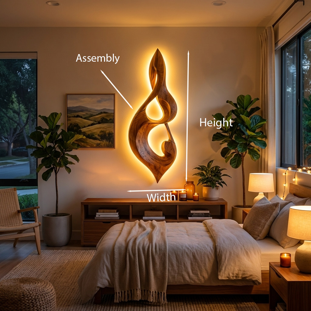 Modern Wood Wall Art Musical Note Form For Living Room
