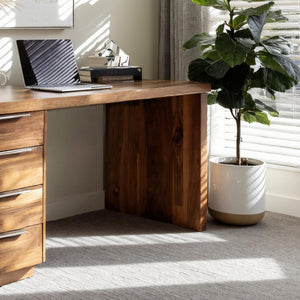 Minimalist Office Desk With Storage Drawers For Home Study