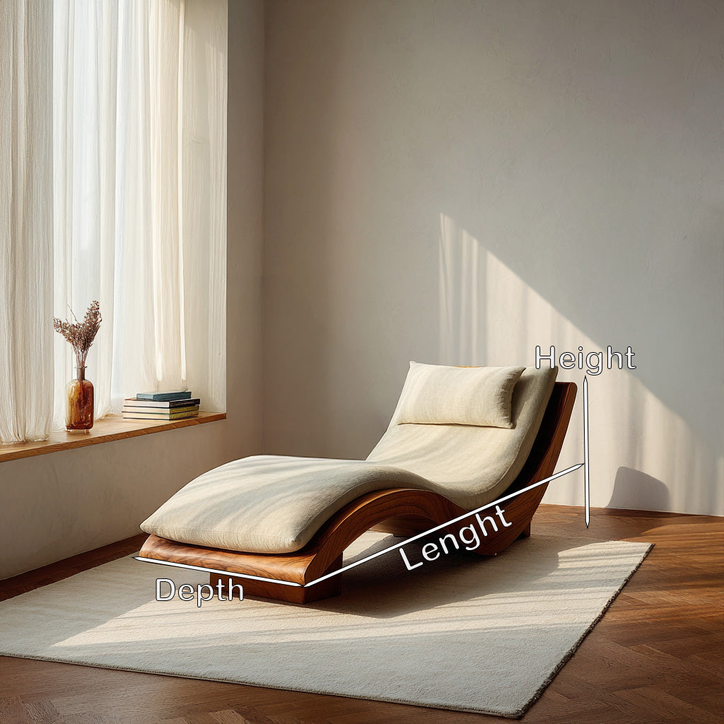 Minimalist Natural Wood Lounge Chair For Bedroom Decor