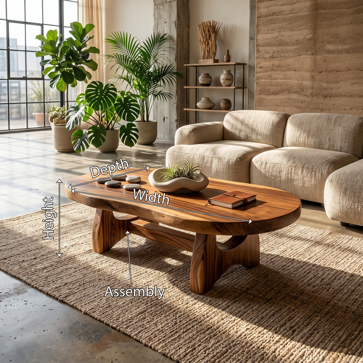 Organic Oval Coffee Table For Loft Living