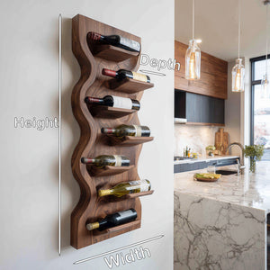 Contemporary Wooden Wine Rack For Dining Room Wall Storage