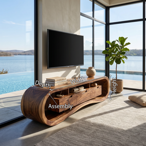 Modern Sculptural TV Stand For Luxury Minimalist Living Room