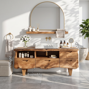 Farmhouse Wooden Vanity For Bathroom Interior Design