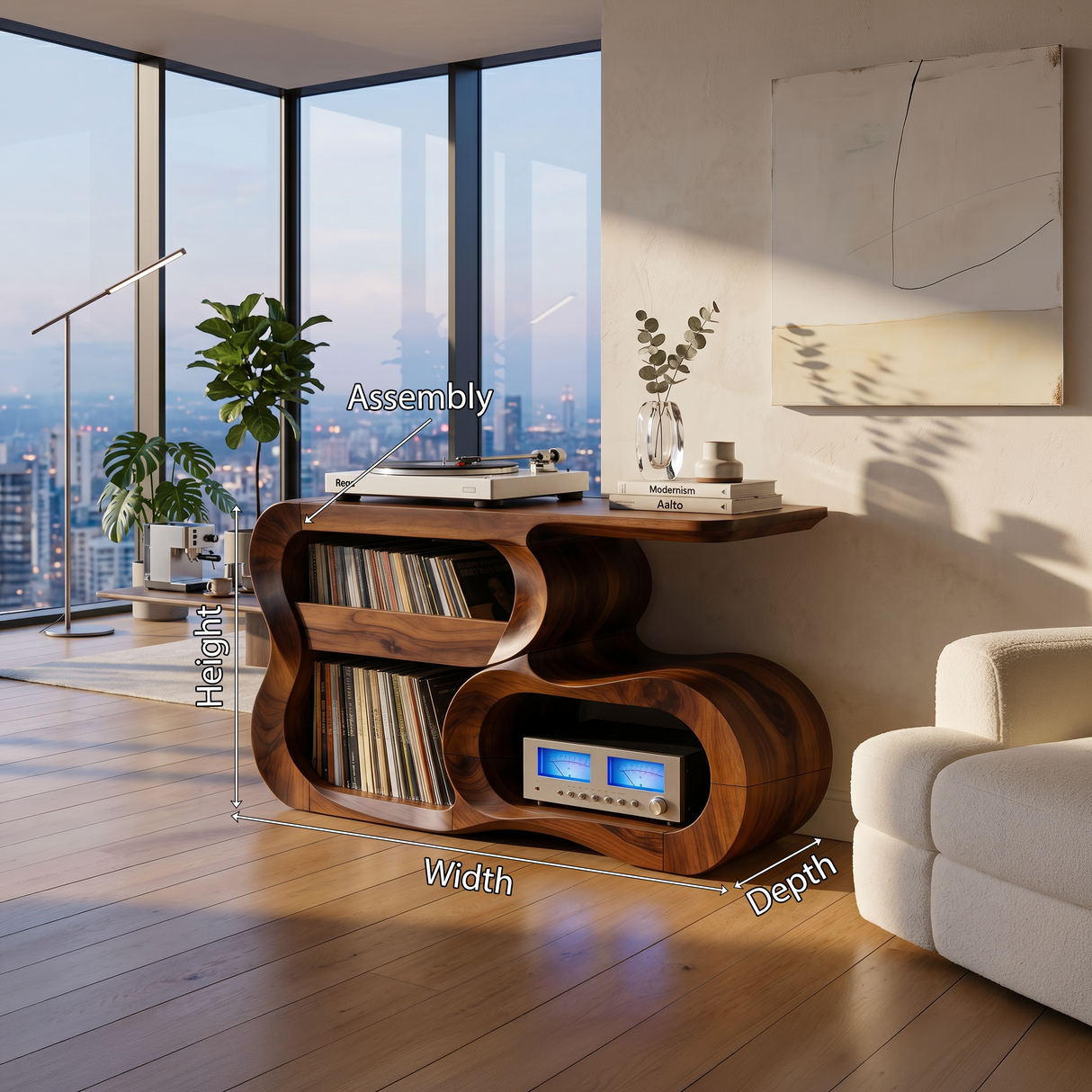 Contemporary Vinyl Record Cabinet For Studio Interior Space