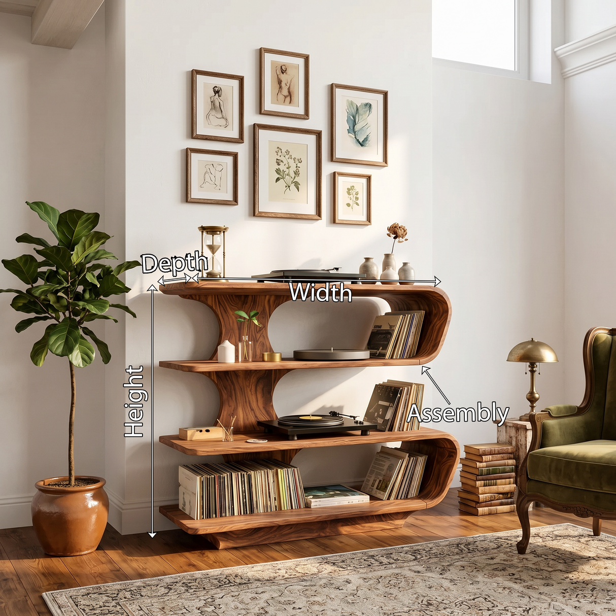 Farmhouse Vinyl Storage Console For Bedroom Decor
