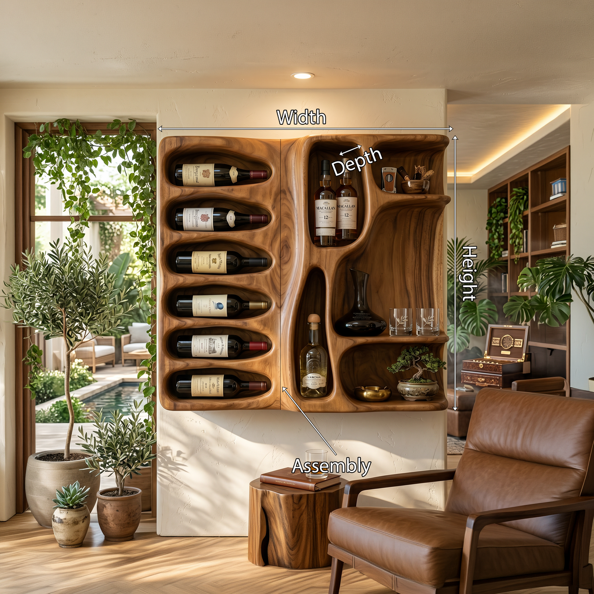 Modern Mountain Silhouette Wine Holder For Living Room