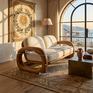 Mediterranean Inspired Wooden Sofa Coastal Living Room