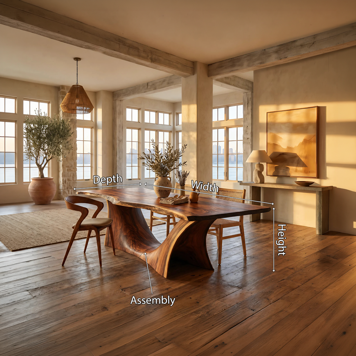 Scandinavian Freeform Dining Table For Family Dining Room
