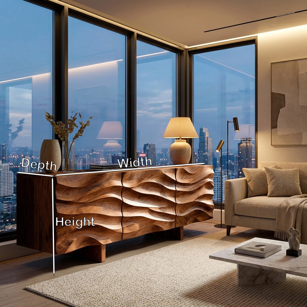 Organic Modern Wood Sideboard For Living Room