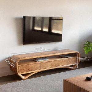 Modern Curved TV Shelf For Living Room Decor