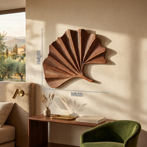 Mid Century Fan Leaf Wall Shelf For Lounge Area