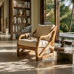 Modern Organic Wooden Armchair Luxury Living Space