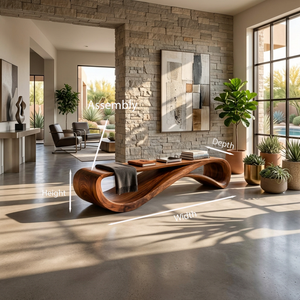 Contemporary Bench With Wave Shape For Living Room