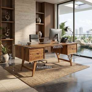 Mid Century Executive Desk Modern Workspace