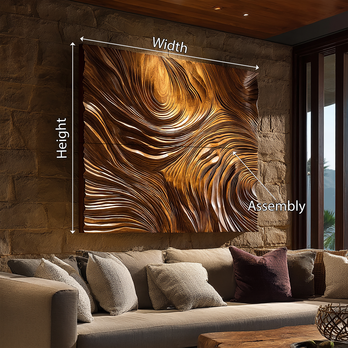 Rustic Abstract Wood Wall Art For Warm Living Room Decor