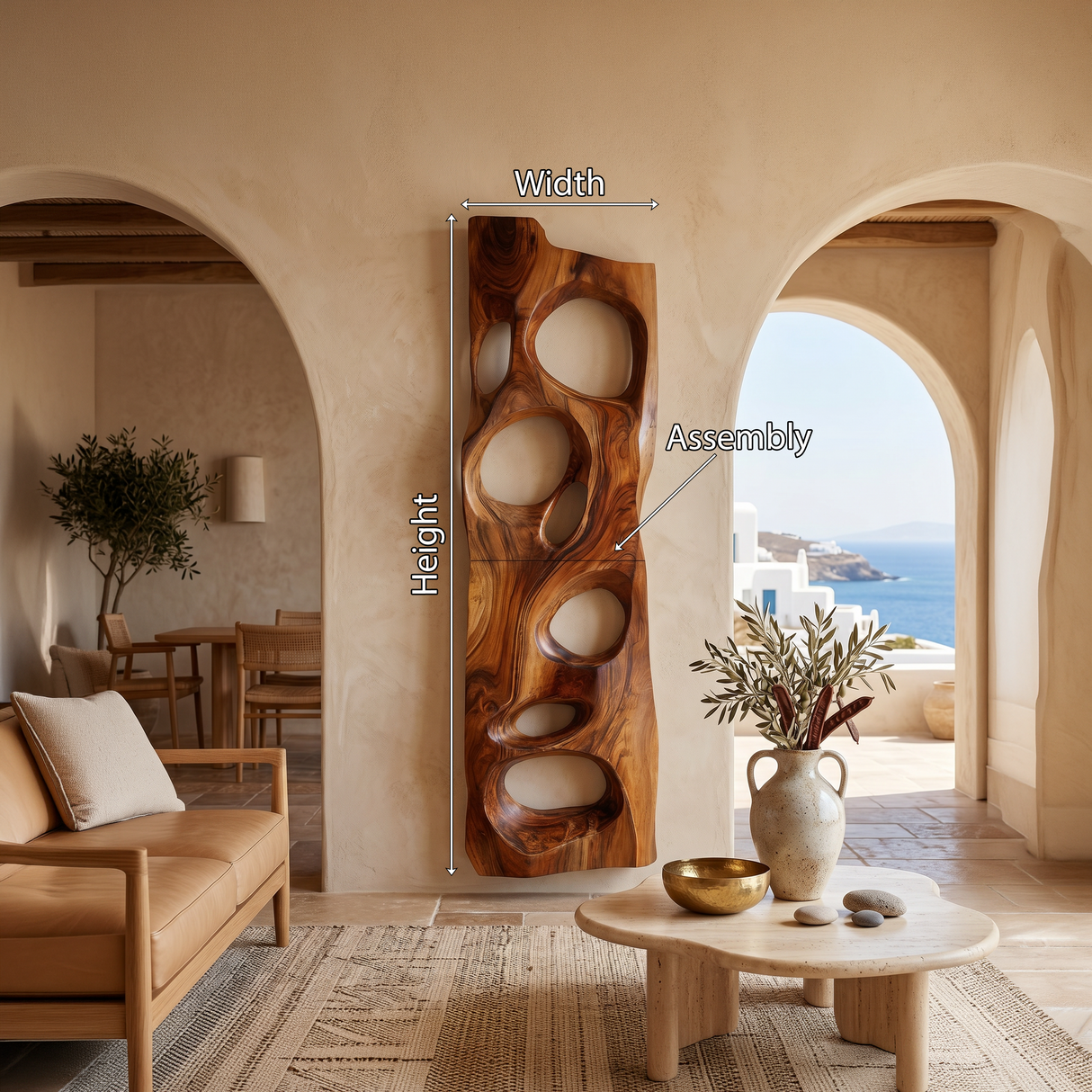 Contemporary Sculptural Wall Shelf For Entryway