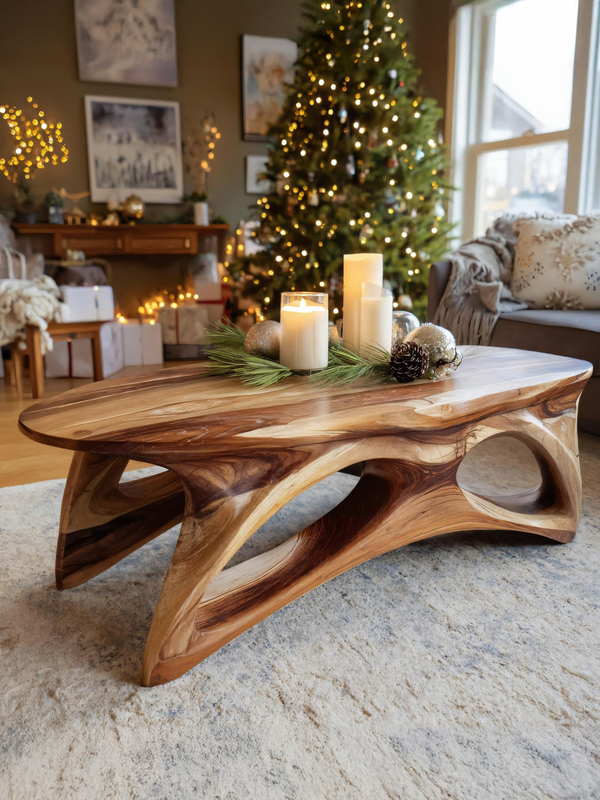 Organic Sculptural Coffee Table For Lounge Or Holiday Decoration