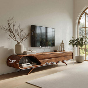 Mid Century Modern Wood TV Console For Living Room