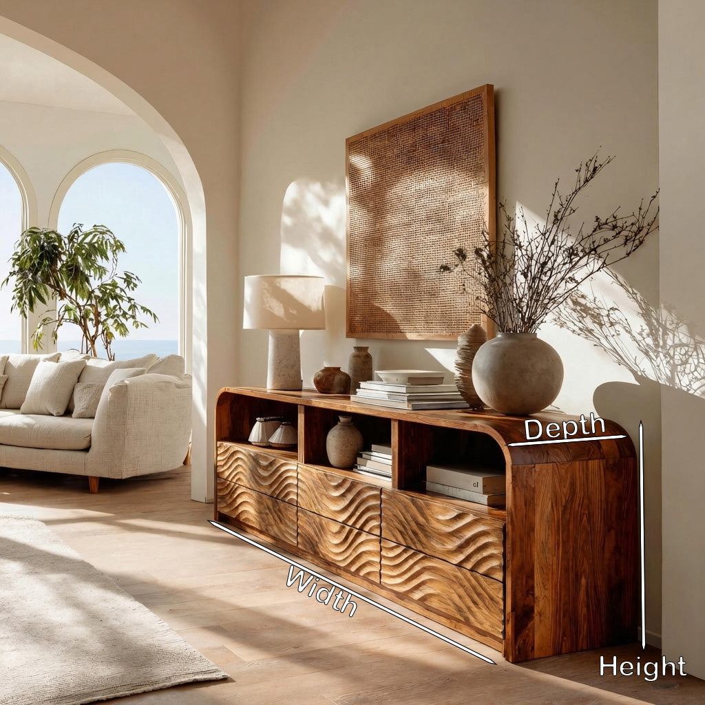 Luxury Solid Wood Sideboard For Living Room