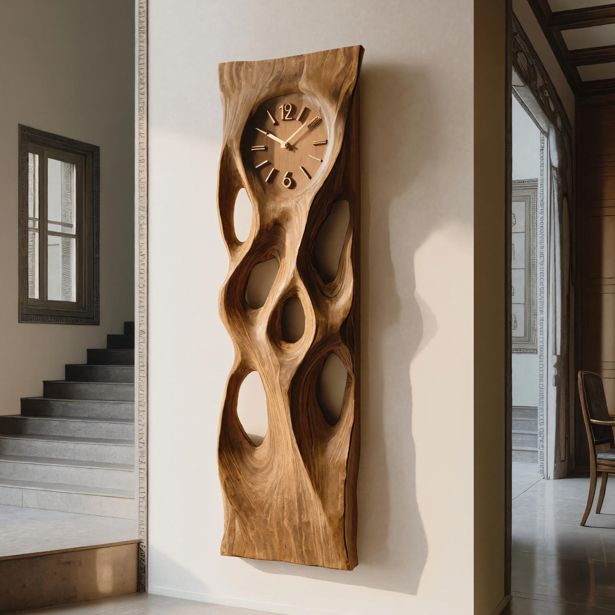 Modern Wall Clock Vertical Design For Living Room