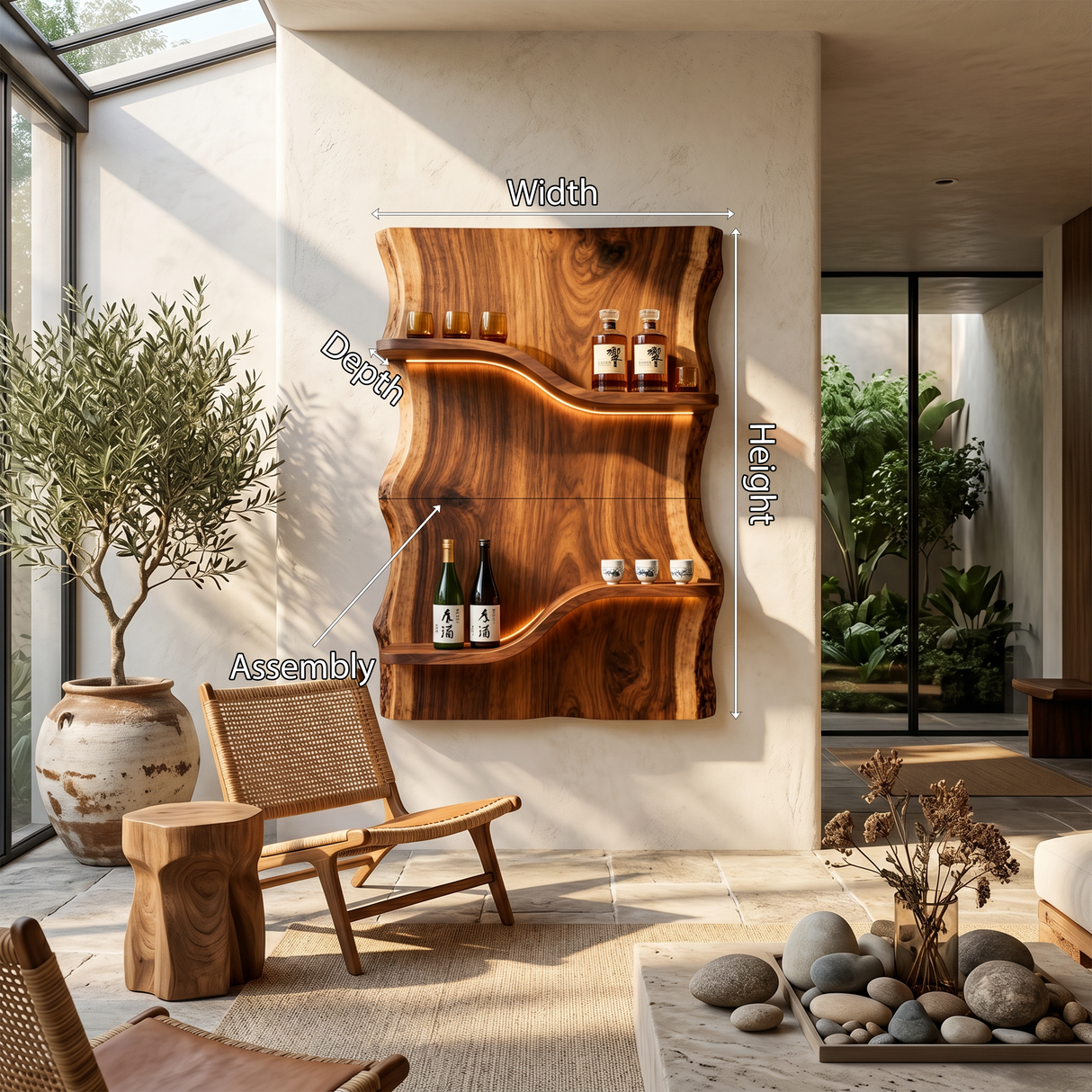 Scandinavian Multi Tier Wine Rack Shelf For Living Room
