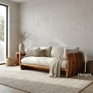 Minimalist Natural Wood Sofa For Living Room