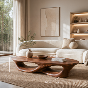 Organic Oval Coffee Table With Sculptural Base For Modern Living