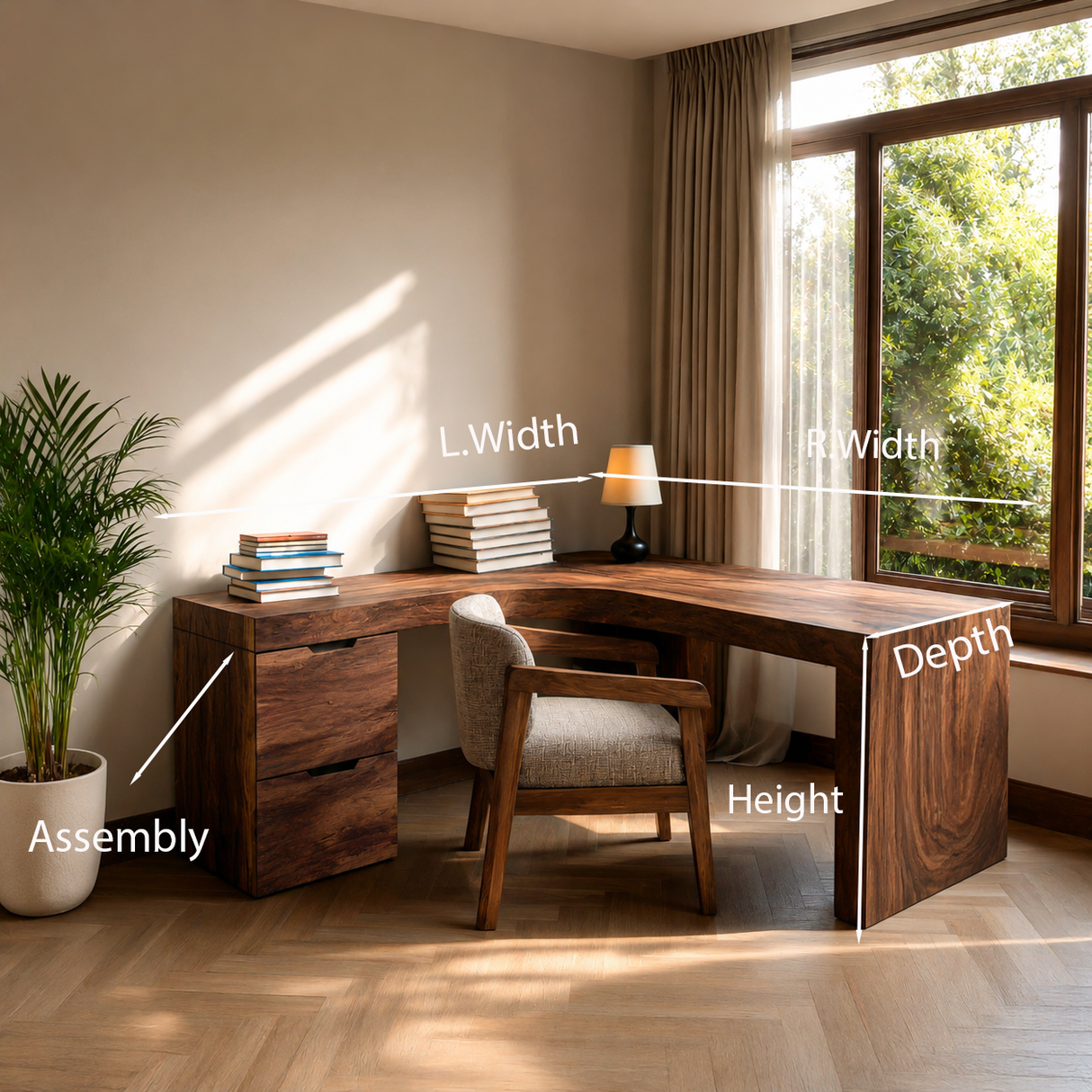 Rustic L Shaped Corner Desk For Home Office