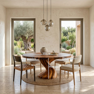 Modern Round Dining Table With Twisted Leg For Breakfast Nook