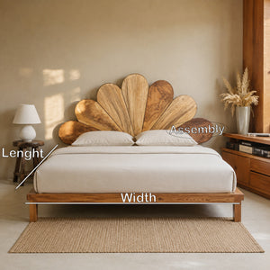 Boho Flower Petal Headboard And Bed Frame For Queen And King Bedroom