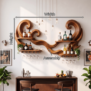 Scandinavian Wall Wine Rack For Dining Area