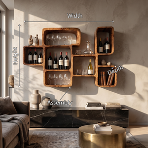 Organic Modern Wall Wine Rack For Dining Room